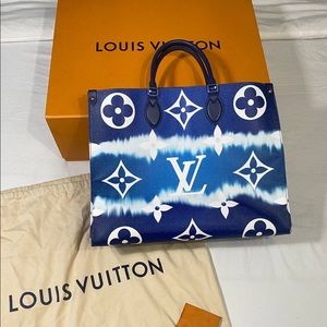 AUTH LOUIS VUITTON Giant Monogram LV Escale Onthego GM 2way Tote Bag M45120